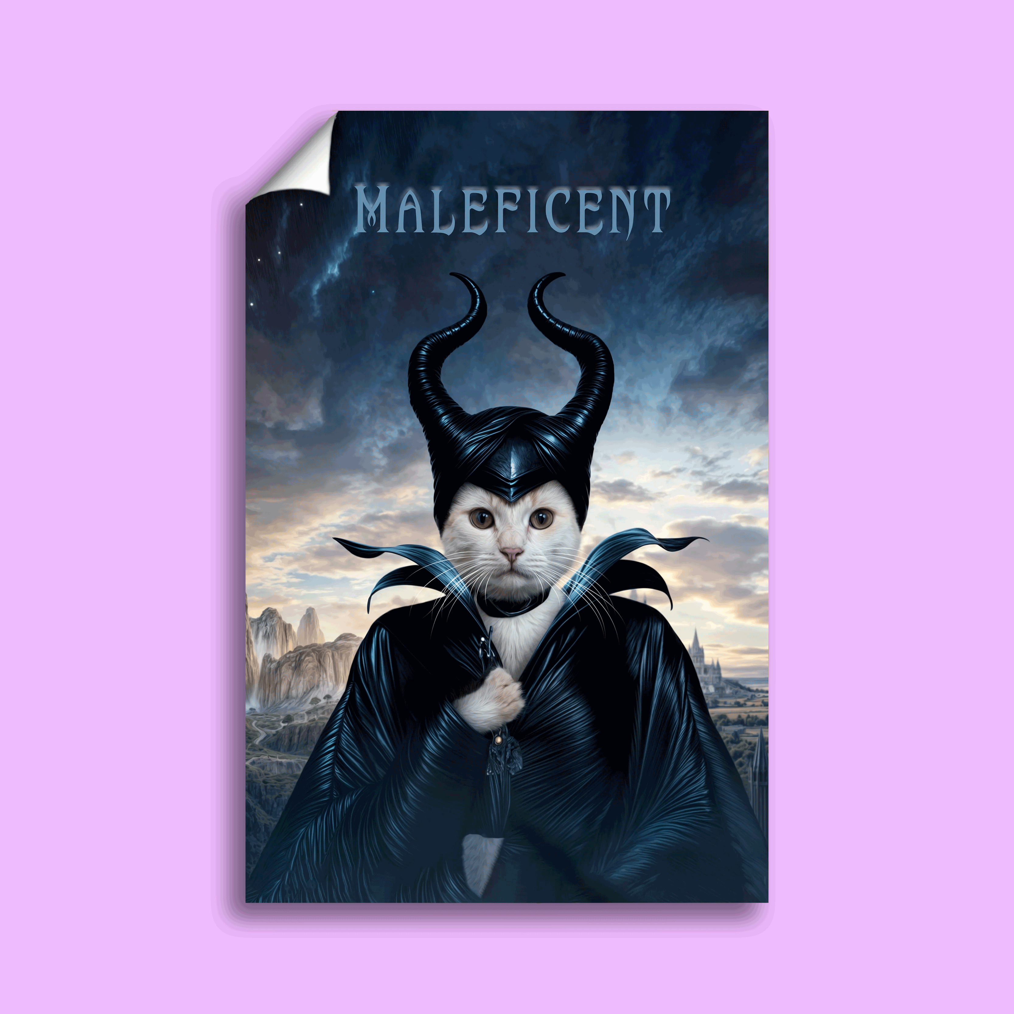 Pet Maleficent Halloween Pet Portrait - Custom Pet Portrait